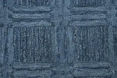 Fifth Avenue Blue Squares Wool 10' x 13' Rectangle Rug