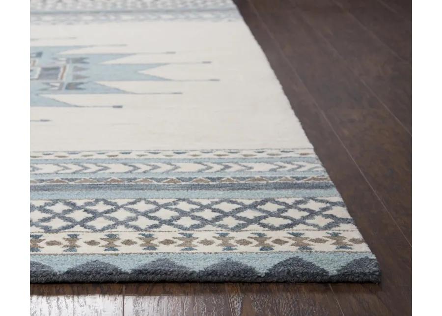 Southwest Blue Southwest/Tribal Wool 3' x 5' Rectangle Rug