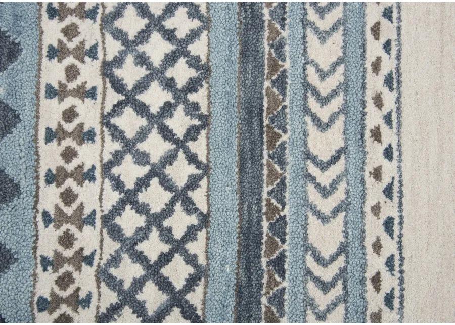 Southwest Blue Southwest/Tribal Wool 3' x 5' Rectangle Rug