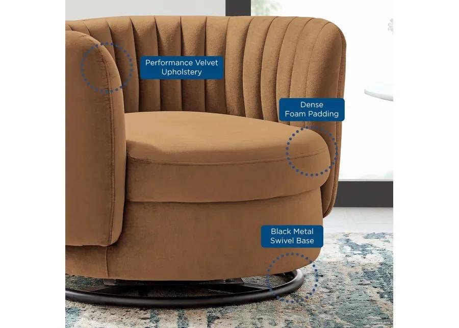 Embrace Tufted Performance Velvet Performance Velvet Swivel Chair