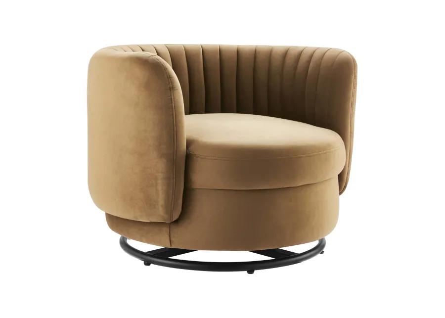 Embrace Tufted Performance Velvet Performance Velvet Swivel Chair