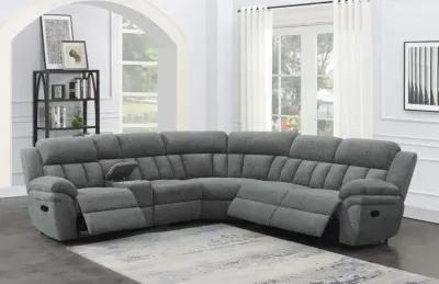 Bahrain 6-piece Upholstered Motion Sectional Charcoal