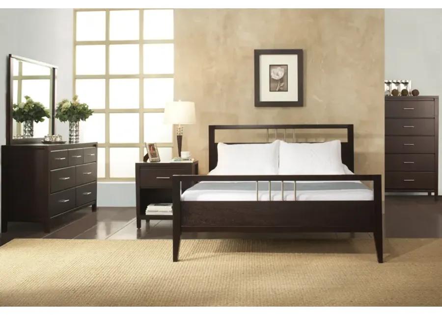 Nevis Queen Size Platform Bed in Espresso