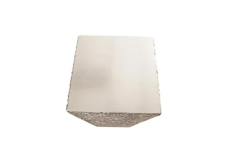 string theory pedestal, silver leaf, lg