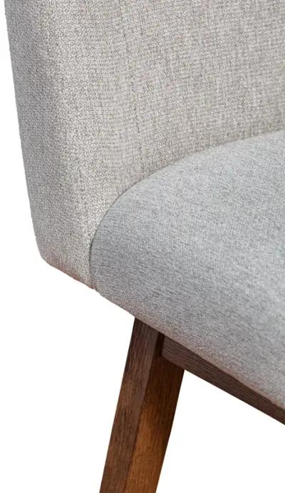 Basila Swivel Counter Stool in Brown Oak Wood Finish with Taupe Fabric