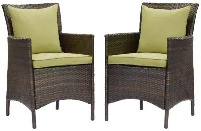 Conduit Outdoor Patio Wicker Rattan Dining Armchair Set of 2