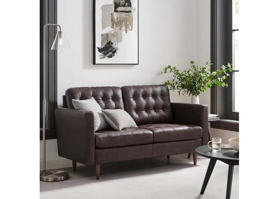 Exalt Tufted Vegan Leather Loveseat