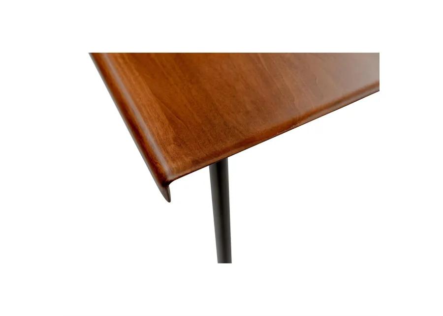 Miriam 71" Dining Table in Brown with Black Legs