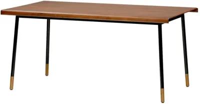 Miriam 71" Dining Table in Brown with Black Legs