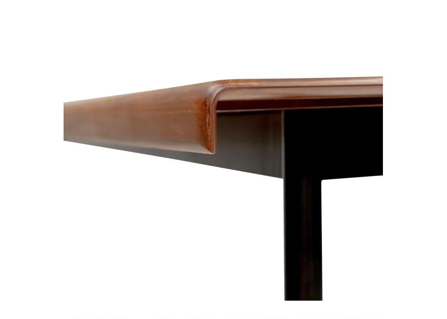 Miriam 71" Dining Table in Brown with Black Legs