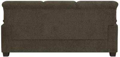 Clementine Upholstered Sofa with Nailhead Trim Brown