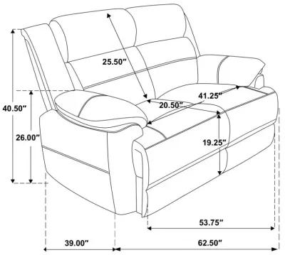 Ellington 3-piece Upholstered Padded Arm Sofa Set Dark Brown