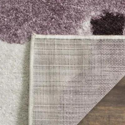 Adirondack Contemporary Ivory / Purple 3' X 5' Powerloomed Rug