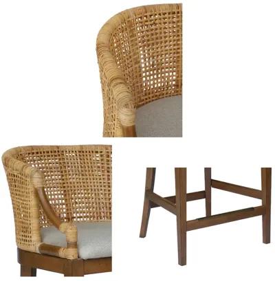 Martha Stewart Playa Natural Handcrafted Rattan Counter Stool 25" H