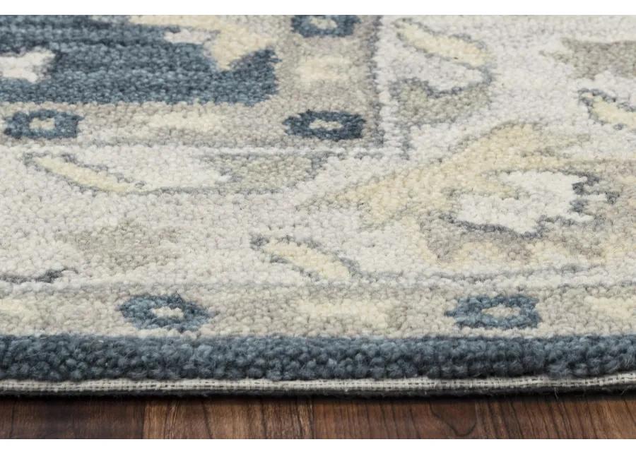 Leone Blue Traditional Motifs Wool 8' x 10' Rectangle Rug