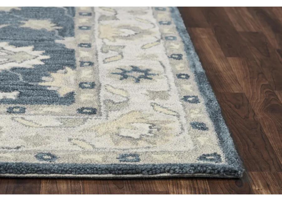 Leone Blue Traditional Motifs Wool 8' x 10' Rectangle Rug