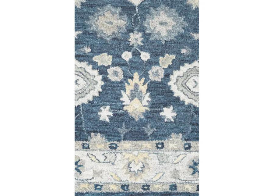 Leone Blue Traditional Motifs Wool 8' x 10' Rectangle Rug