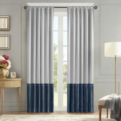 Croscill Classics Vicenza Navy/Silver Invertible Curtain Panel (Single)