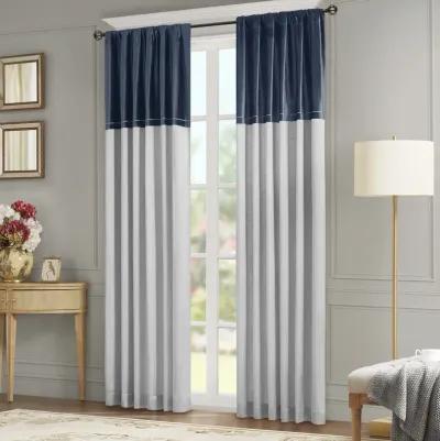 Croscill Classics Vicenza Navy/Silver Invertible Curtain Panel (Single)