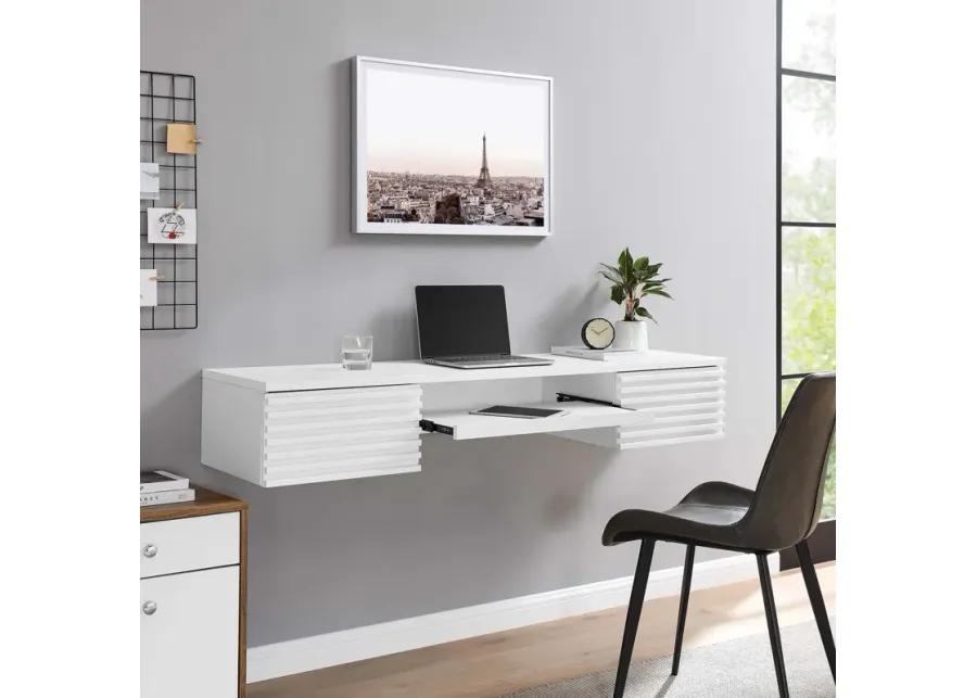 Render Wall Mount Wood Office Desk