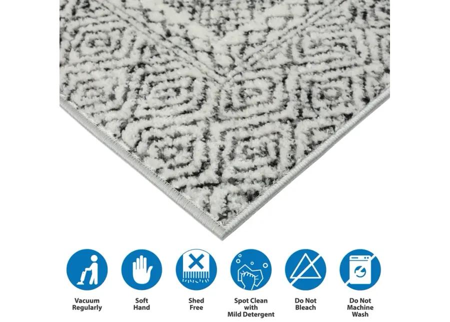 Madison Park Kenzie Grey/Cream Moroccan Bordered Global Woven Area Rug