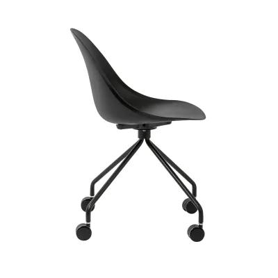 Tayte Office Chair in Black with Matte Black Base - Set of 1