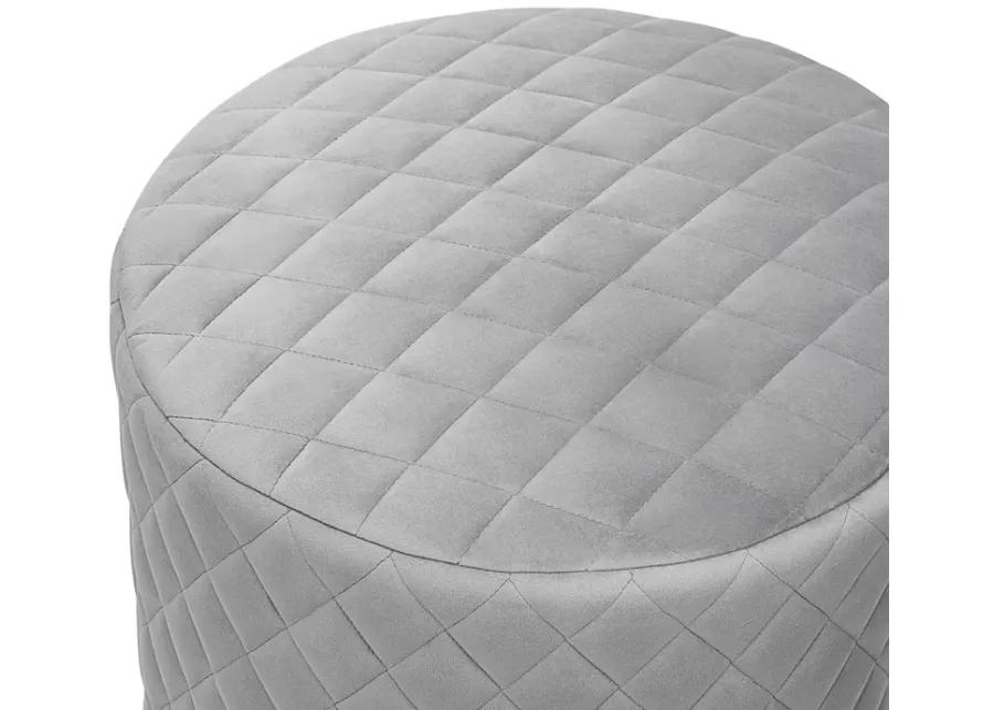 Abir Grey Velvet Ottoman