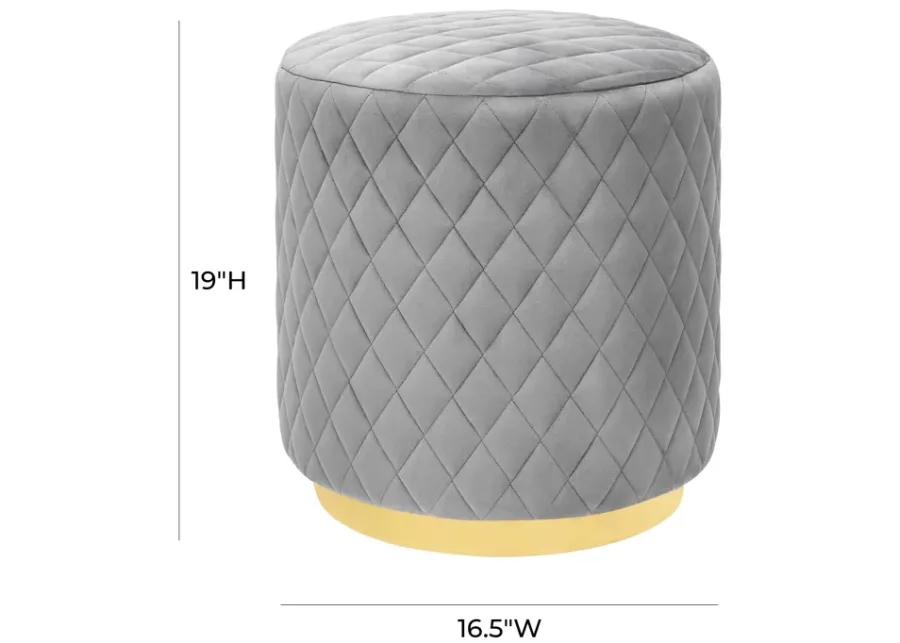 Abir Grey Velvet Ottoman