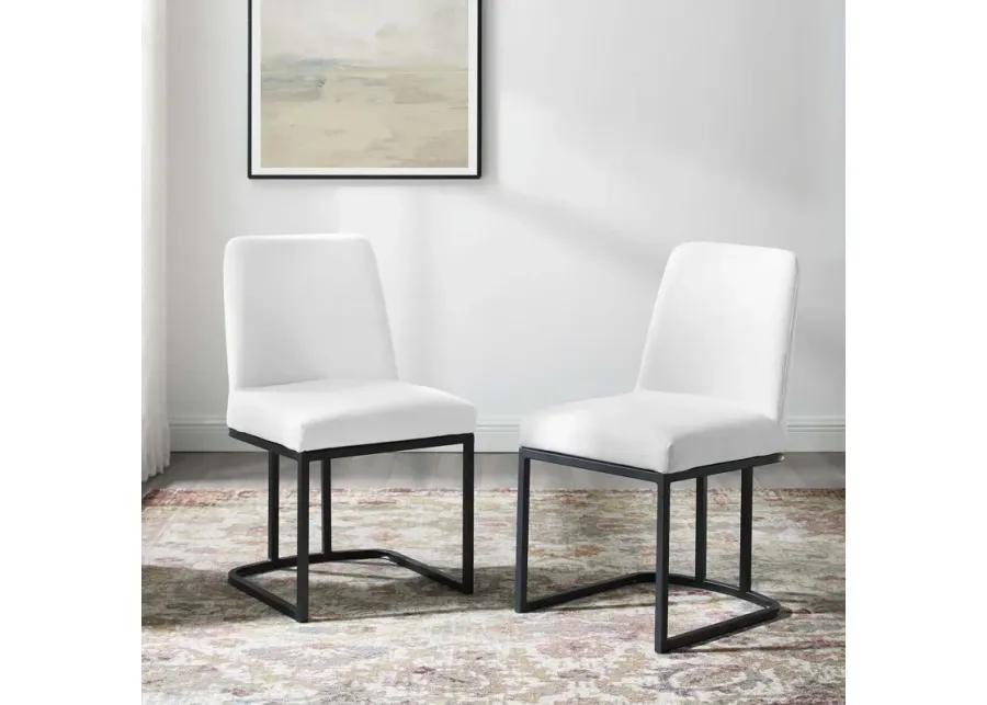 Amplify Sled Base Upholstered Fabric Dining Chairs - Set of 2