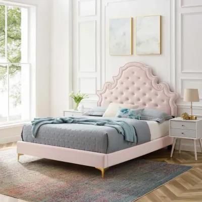 Gwyneth Tufted Performance Velvet King Platform Bed