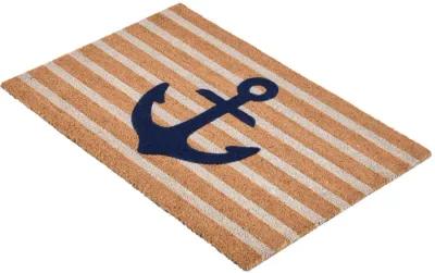 Anchors Away 24"x36" Doormat Choir Front and PVC Backing Navy and Natural