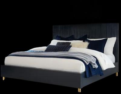 Argento Full Bed in Navy Blue and Burnished Brass