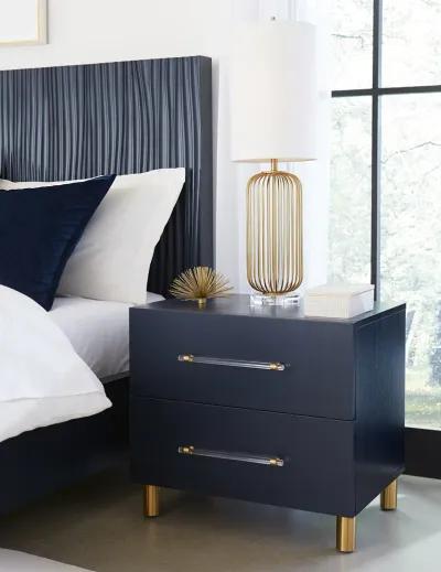 Argento Full Bed in Navy Blue and Burnished Brass