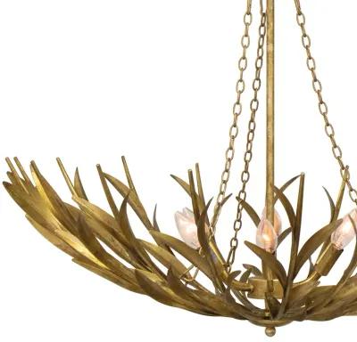 River Reed Basin Antique Gold Leaf Chandelier