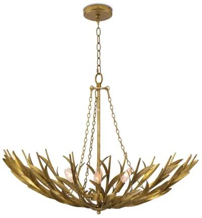 River Reed Basin Antique Gold Leaf Chandelier