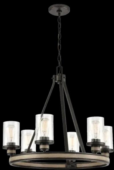 Beaufort 24" Wide 6-Light Chandelier - Anvil Iron