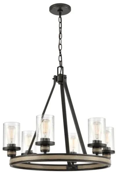 Beaufort 24" Wide 6-Light Chandelier - Anvil Iron