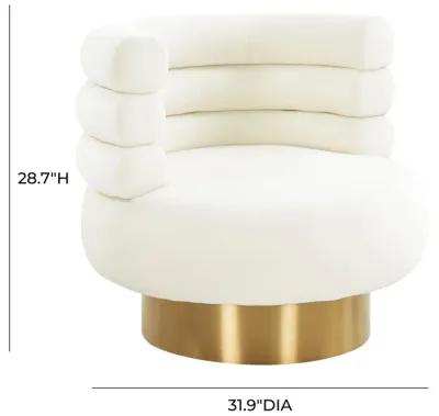 Naomi Cream Velvet Swivel Chair