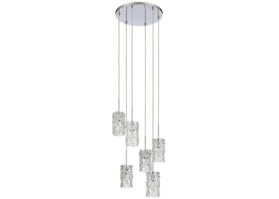 Forma de Crystal 17.5" Wide 6-Light Pendant - Polished Chrome