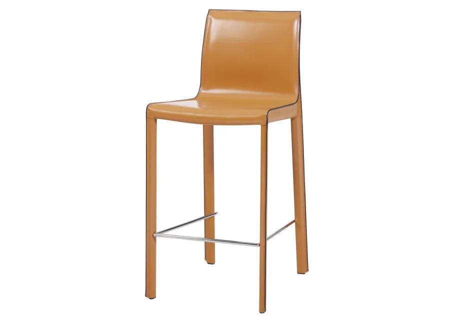 Gervin Recycled Leather Counter Stool, Chestnut (Set of 2)