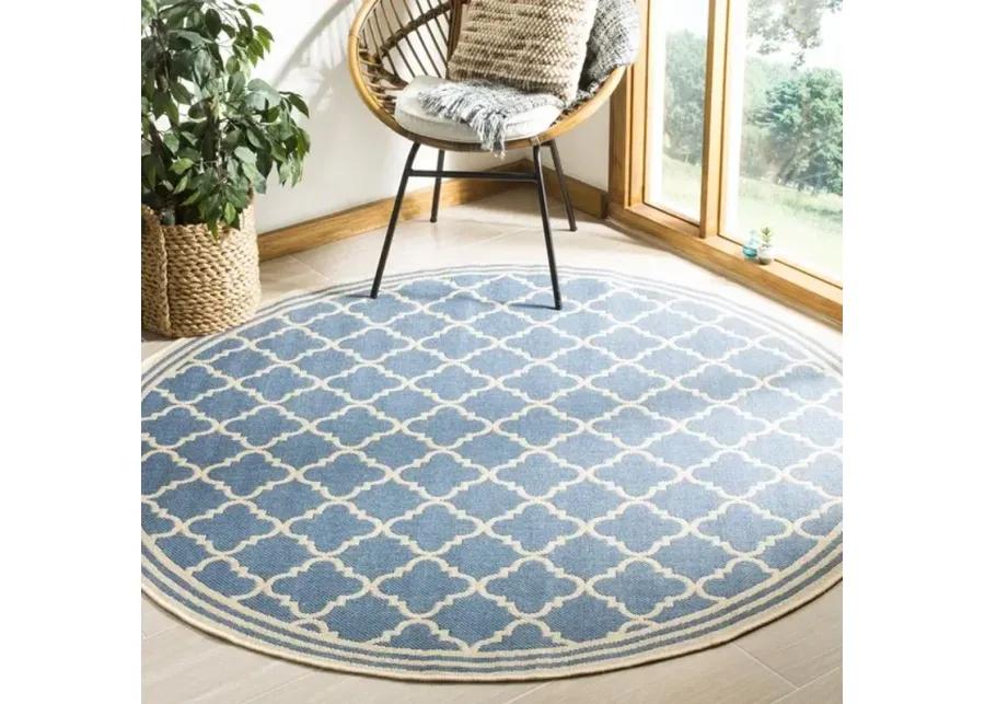 LINDEN 121 Collection LND121M-6R Blue / Creme 6'-7" X 6'-7" Round