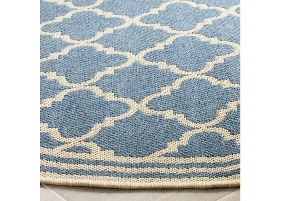 LINDEN 121 Collection LND121M-6R Blue / Creme 6'-7" X 6'-7" Round