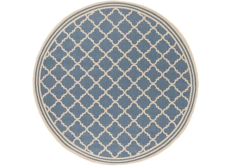 LINDEN 121 Collection LND121M-6R Blue / Creme 6'-7" X 6'-7" Round