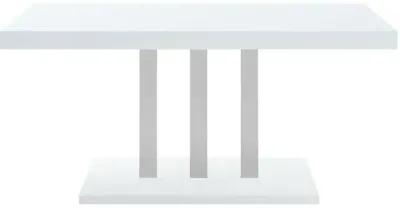 Brooklyn Rectangular Dining Table White High Gloss and Chrome