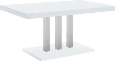 Brooklyn Rectangular Dining Table White High Gloss and Chrome