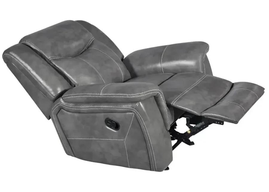 Conrad Upholstered Motion Glider Recliner Grey