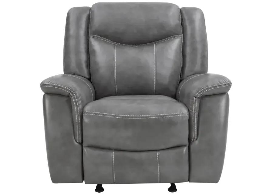 Conrad Upholstered Motion Glider Recliner Grey