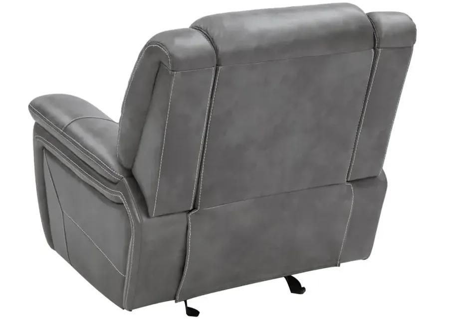 Conrad Upholstered Motion Glider Recliner Grey