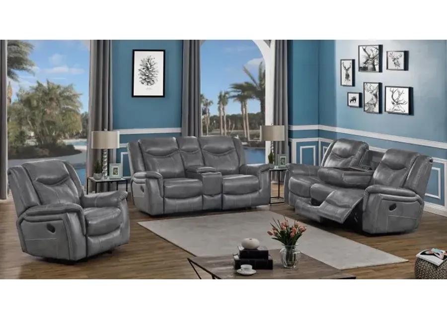 Conrad Upholstered Motion Glider Recliner Grey