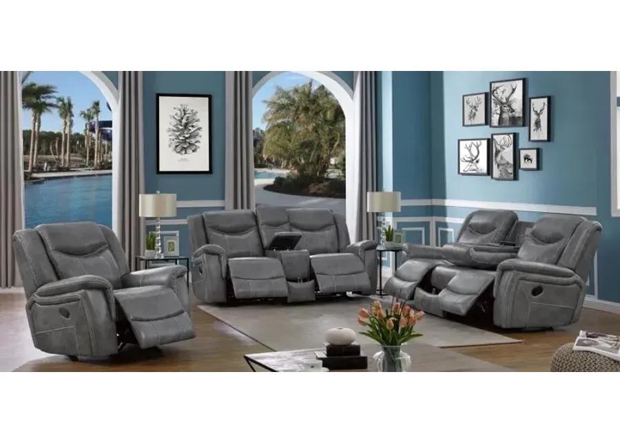 Conrad Upholstered Motion Glider Recliner Grey